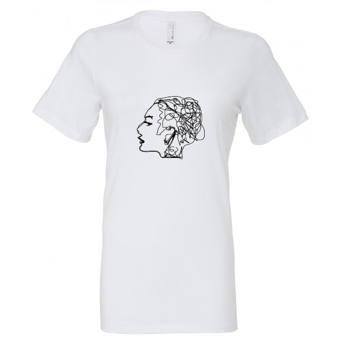 White Womens Muddled Brain T-shirt.