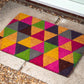 Multicoloured Triangles Coir Door Mat