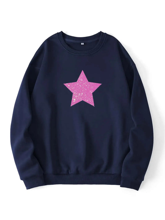 Pink Glitter star Sweater