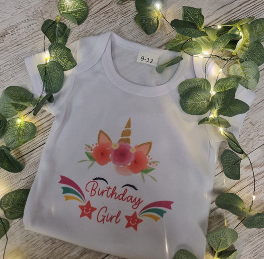 Girls unicorn Birthday Vest